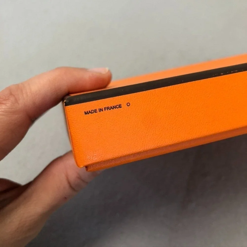 Authentic Hermes Orange Storage Gift Box Empty 14.5x7.5x1.5 Small Rectangle